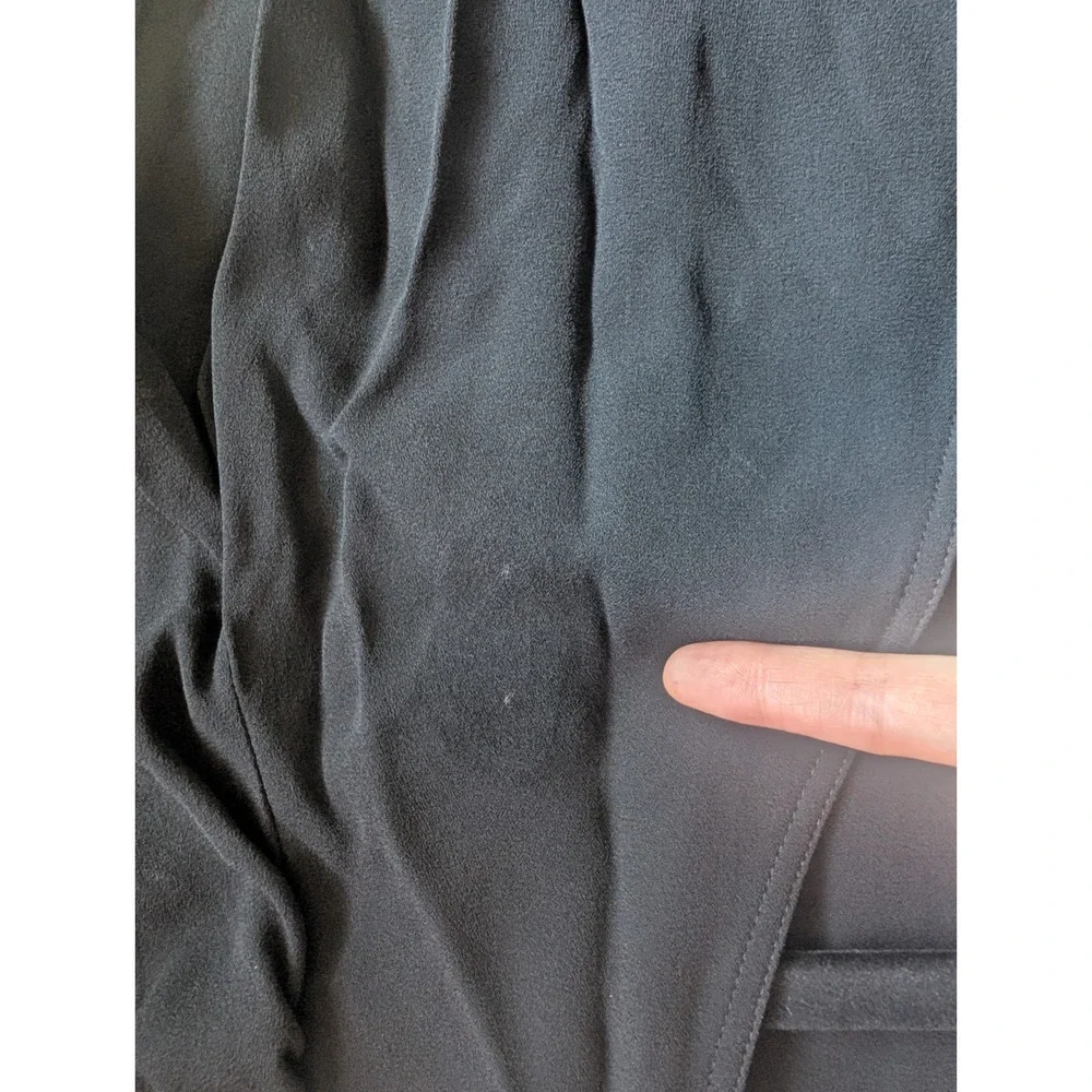 Defect Tory Burch EMBROIDERED WRAP Midi DRESS Sz 2 Golden Sequins Black #2A458
